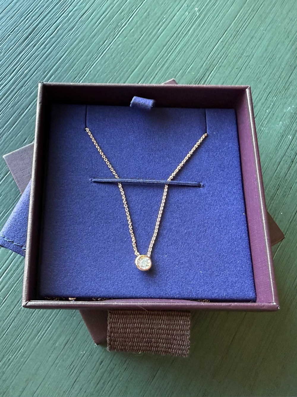 Monica Vinader Solitaire Diamond Chain Necklace 18k Rose Gold Vermeil NWOT